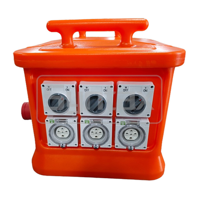 Syntax MK1N 5P 32A Single & 3 Phase Outlets Portable Distribution Box PE Material Fitted With Switched Socket and RCBOs