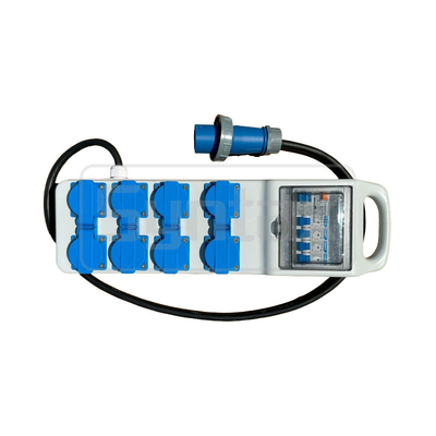 Syntax CT3 16A Electrical Power Splitter IP44 Distribution Box With 8 Schuko Sockets 490*142*95mm
