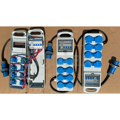 Syntax CT3 16A Electrical Power Splitter IP44 Distribution Box With 8 Schuko Sockets 490*142*95mm