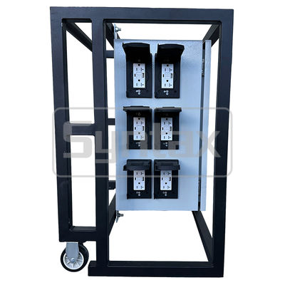 Syntax 100 Amp Portable Distribution Panel UL Listed Outdoor use, 208Y/120 3PH, with waterproof (12) 5-20R GFCI 125v