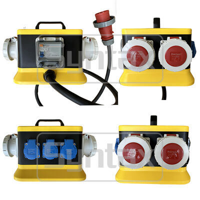 Syntax MZ8 IP67 Waterproof Portable Distribution Box 32A/5P Three Phase 400v With 1.8m built-in Lead Rubber Cable Outdoors 26*26*24.5CM