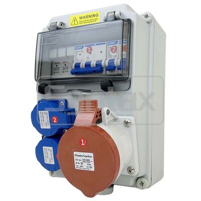 Syntax CX7 Wall Mounted Distribution Box 32AMP Three Phase Fused Made in PC Electric Grey Stage Box 26*17*14CM