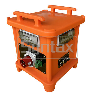 Syntax MK2 Portable Power Distribution Box With 63AMP/5P 400v IP67 Mennekes Inlet And Protected by Schneider Breakers 46*46*55CM