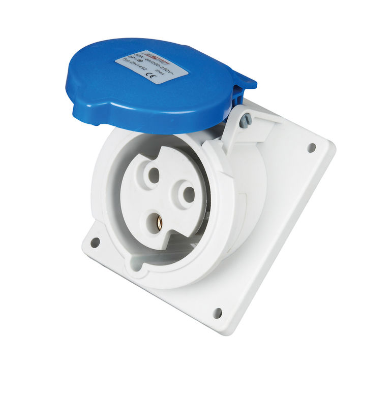 DIN VDE 0623 Industrial Waterproof Plug Socket , IP44 Rainproof 3 Phase Socket
