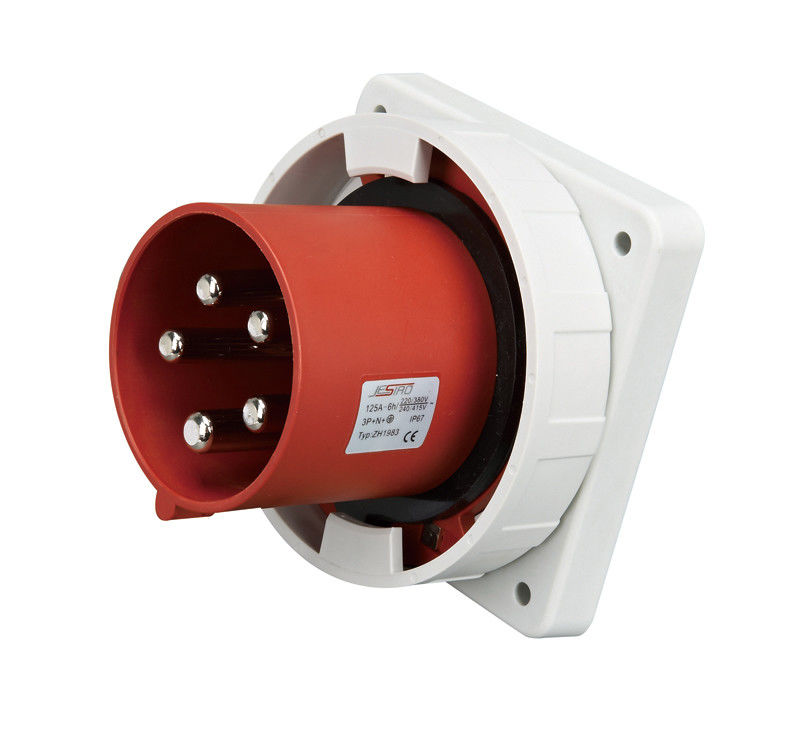 Industrial IEC 60309 2 Waterproof Plug Socket 5 Pole 6 H Earth Position