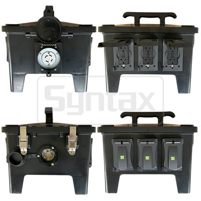 Syntax MP24 Αδιάβροχη Φορητή Μονάδα Διανομής Ενέργειας 30A Μονοφασική 2-Πόλων 4-Αγωγών UL/ETL Λίστα Υποδοχών