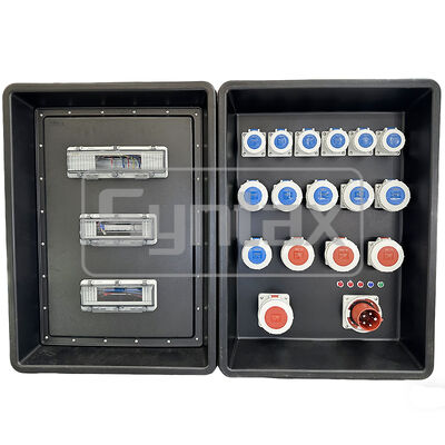 Σύνθεση MD4 Τρεις Φάσεις 63AMP IP67 Ανερόπνευστο HDPE φορητό πίνακα διανομής ενέργειας για αθλητικές εκδηλώσεις FIFA στο Κατάρ 630x430x900mm