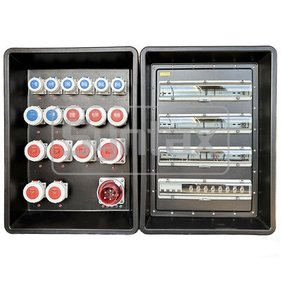 Σύνθεση MD4 Τρεις φάσεις IP67 Ανερόπλεκτο 125A/5P HDPE φορητό πίνακα διανομής ισχύος για αθλητικά γεγονότα FIFA στο Κατάρ 630x430x900mm